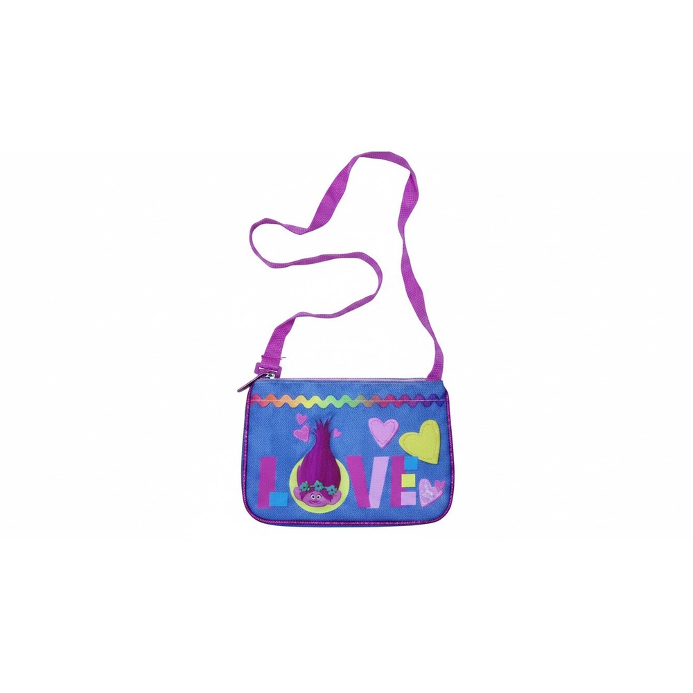 DreamWorks Trolls Crossbody Bag Kids OS Blue NEW Poppy Love Hearts Purse